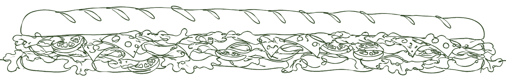 An impossibly long submarine sandwich